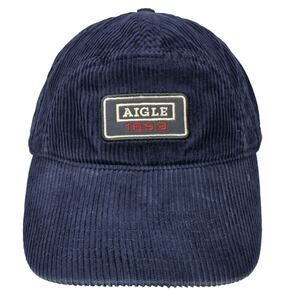 Aigle 1853 Slideback 5 Panel Hat Blue One Size Corduroy Adjustable